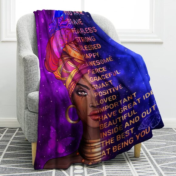 African Soft Cozy Plush Throw Blanket 50"x60" - Picture 1 of 5